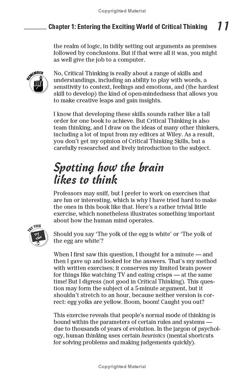 Critical Thinking Skills For Dummies