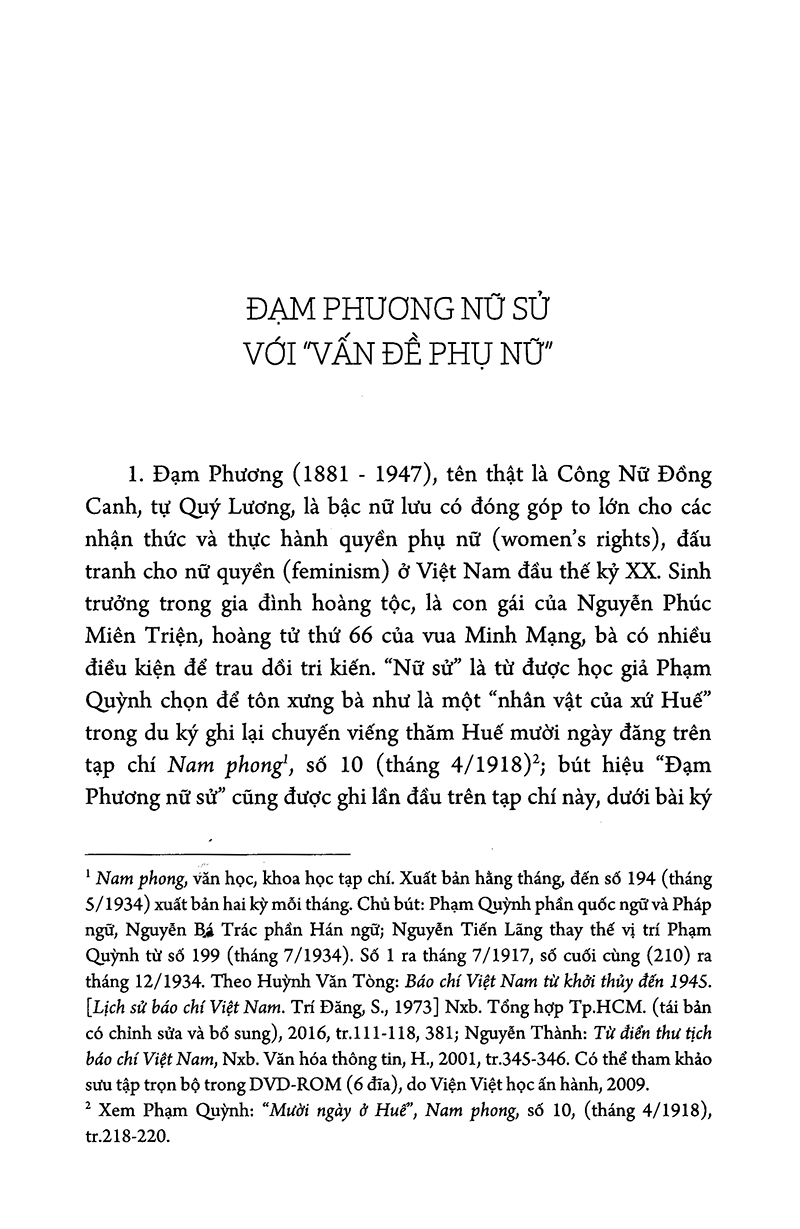 Đạm Phương Nữ Sử - Vấn Đề Phụ Nữ Ở Nước Ta PDF