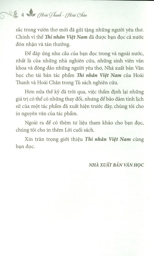 Danh Tác Văn Học Việt Nam - Thi Nhân Việt Nam - Bìa Cứng PDF