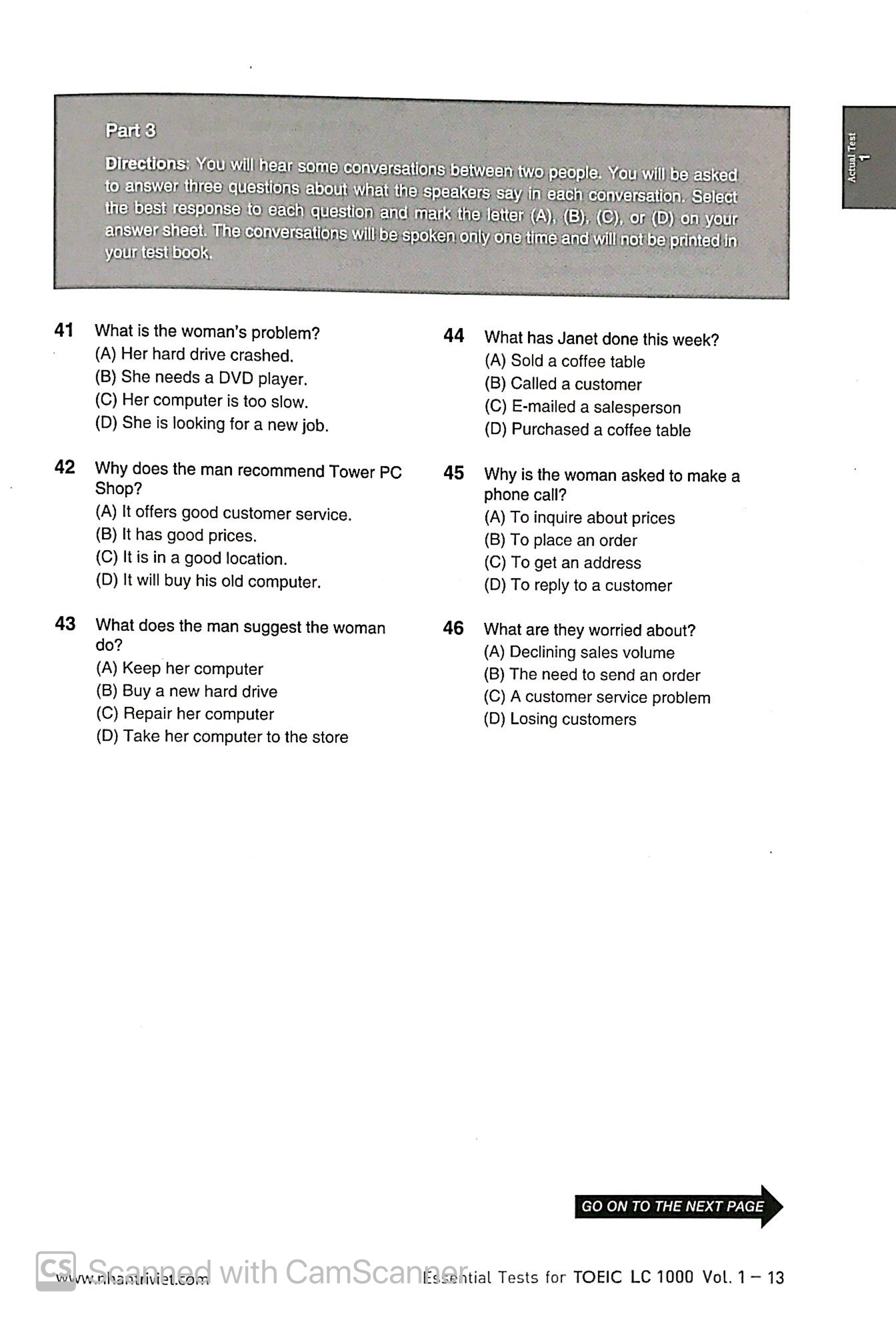 Bộ Essential Test For TOEIC LC 1000 Vol 1 Kèm CD PDF