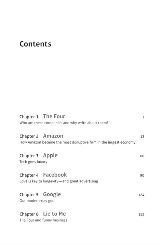 Four : The Hidden DNA of Amazon, Apple, Facebook, and Google PDF đọc ebook online, epub online, nghe sách nói audio miễn phí. Four : The Hidden DNA of Amazon, Apple, Facebook, and Google PDF đọc ebook online, epub online, nghe sách nói audio miễn phí.