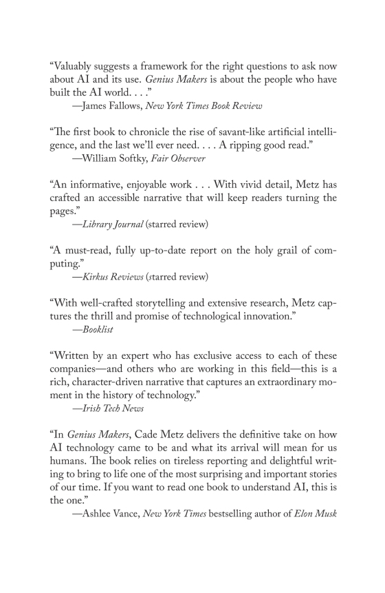 Genius Makers - The Mavericks Who Brought AI To Google, Facebook, And The World PDF đọc ebook online, epub online, nghe sách nói audio miễn phí.