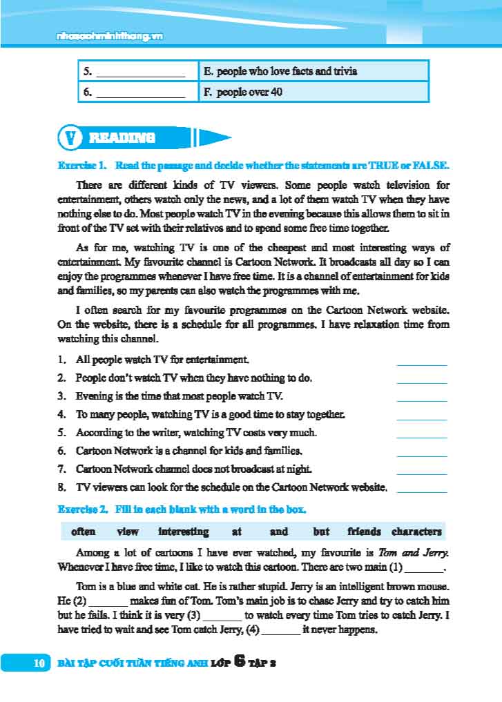 Global Success - Bài Tập Cuối Tuần Tiếng Anh Lớp 6 - Tập 2 (Có Đáp Án) PDF đọc ebook online, epub online, nghe sách nói audio miễn phí. Tải sách Global Success - Bài Tập Cuối Tuần Tiếng Anh Lớp 6 - Tập 2 (Có Đáp Án) PDF đọc ebook online, epub online, nghe sách nói audio miễn phí.