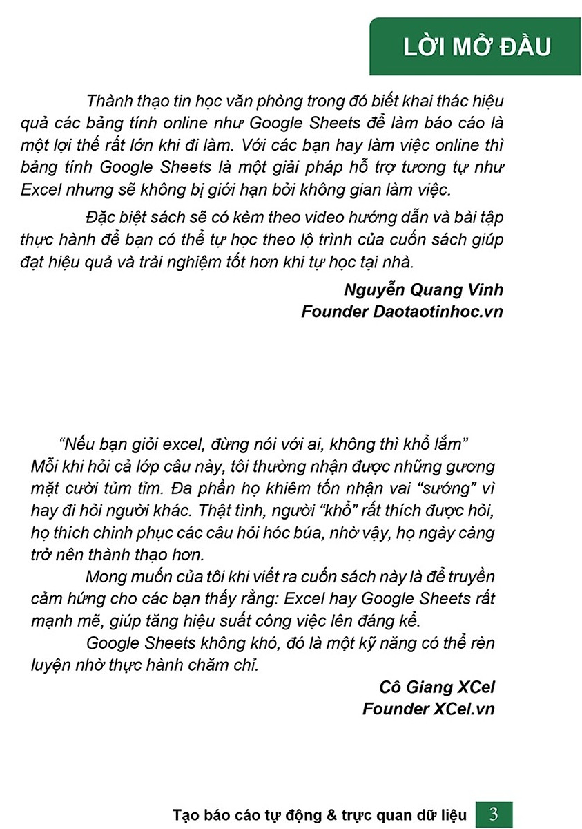 Google Sheet Ứng Dụng Văn Phòng - Tạo Báo Cáo Tự Động Và Trực Quan Dữ Liệu PDF đọc ebook online, epub online, nghe sách nói audio miễn phí. Google Sheet Ứng Dụng Văn Phòng - Tạo Báo Cáo Tự Động Và Trực Quan Dữ Liệu PDF đọc ebook online, epub online, nghe sách nói audio miễn phí.