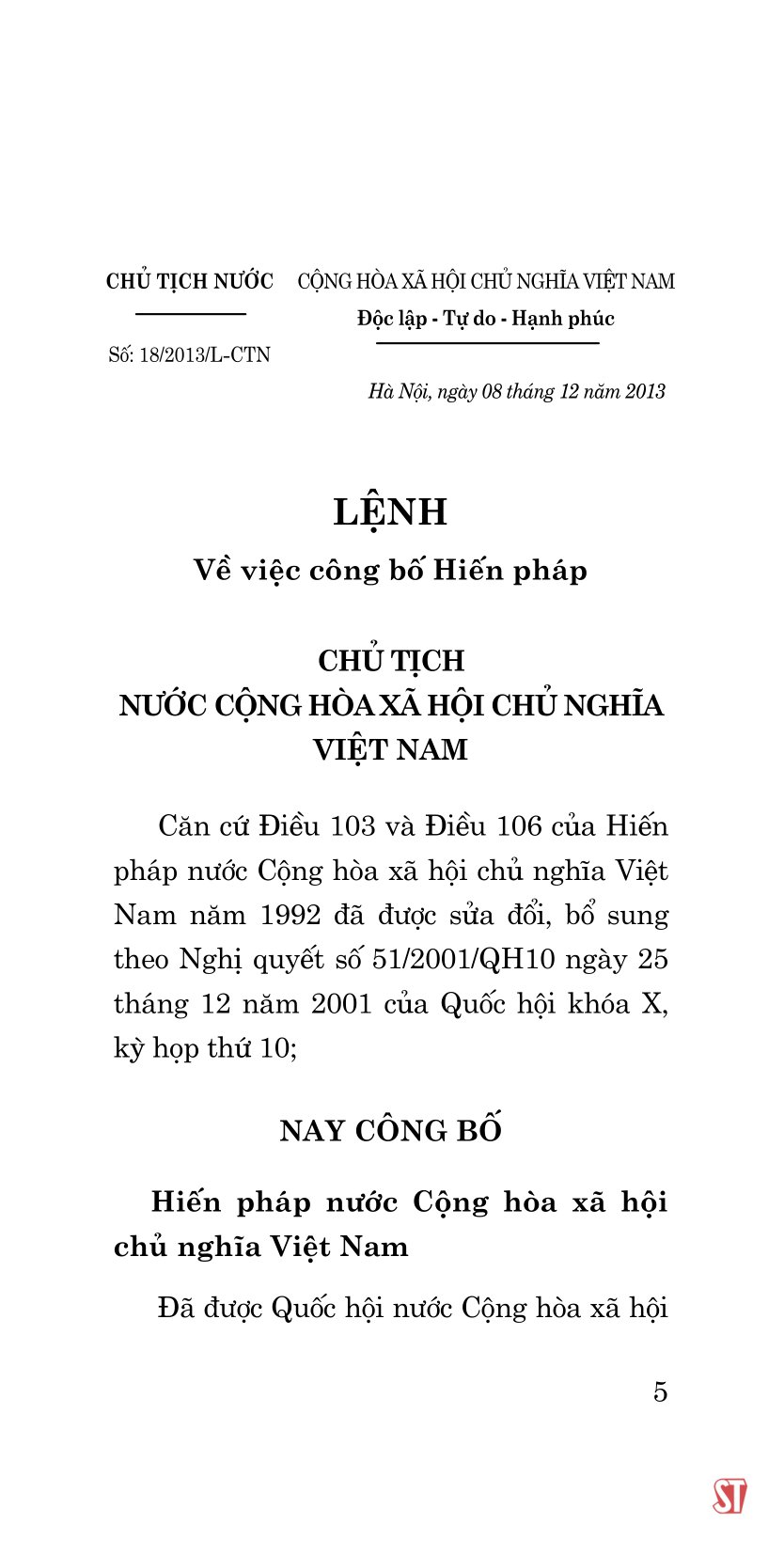 Hiến Pháp Nước Cộng Hòa Xã Hội Chủ Nghĩa Việt Nam PDF đọc ebook online, epub online, nghe sách nói audio miễn phí.