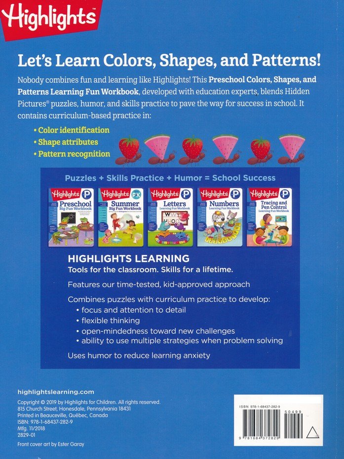 Highlights Preschool Learning Workbook Pack Colors, Shapes, And