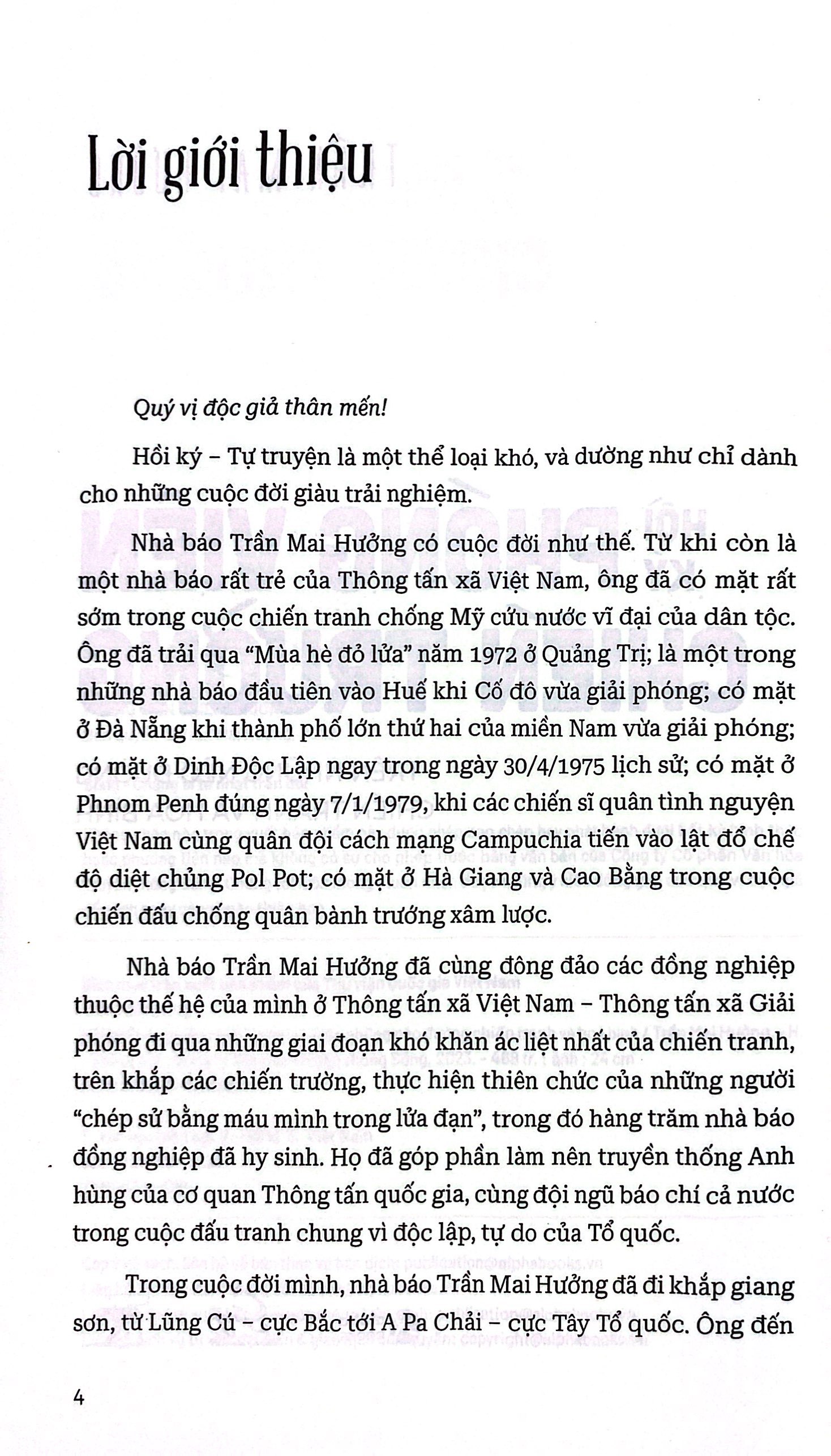Hồi Ký Phóng Viên Hồi Ký Chiến Trường - Trên Những Nẻo Đường Chiến Tranh Và Hòa Bình PDF