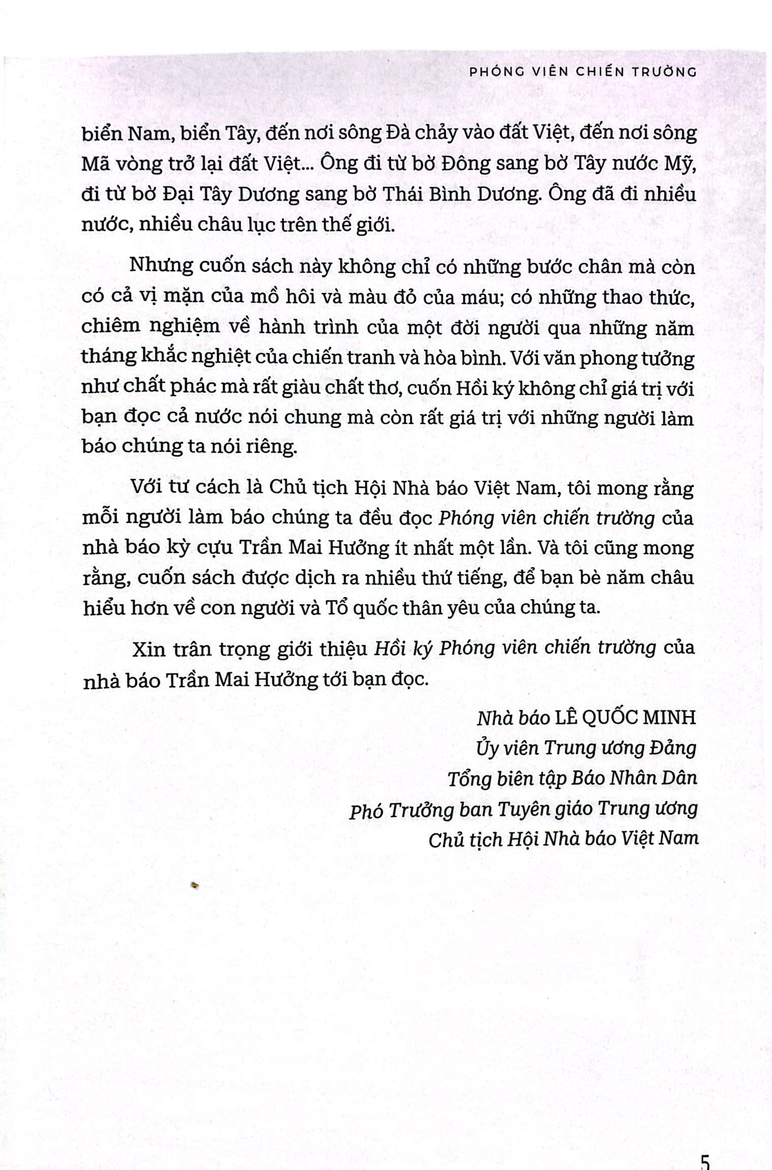Hồi Ký Phóng Viên Hồi Ký Chiến Trường - Trên Những Nẻo Đường Chiến Tranh Và Hòa Bình PDF