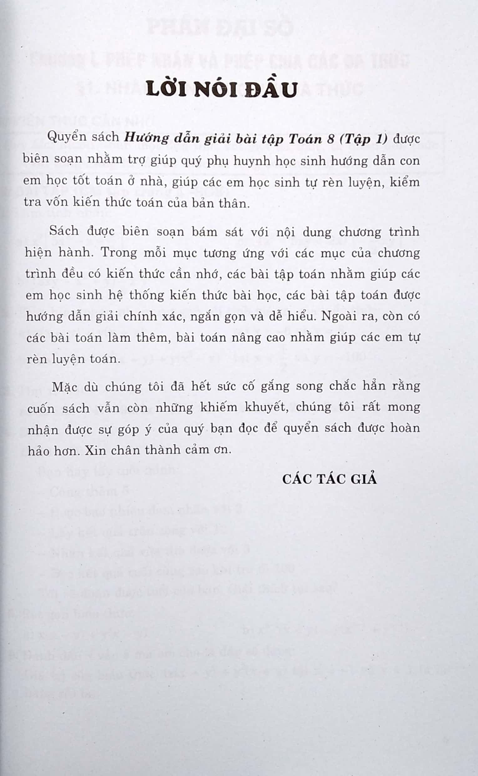 Hướng Dẫn Giải Bài Tập Toán 8 - Tập 1 PDF đọc ebook online, epub online, nghe sách nói audio miễn phí. Tải sách Hướng Dẫn Giải Bài Tập Toán 8 - Tập 1 PDF đọc ebook online, epub online, nghe sách nói audio miễn phí.
