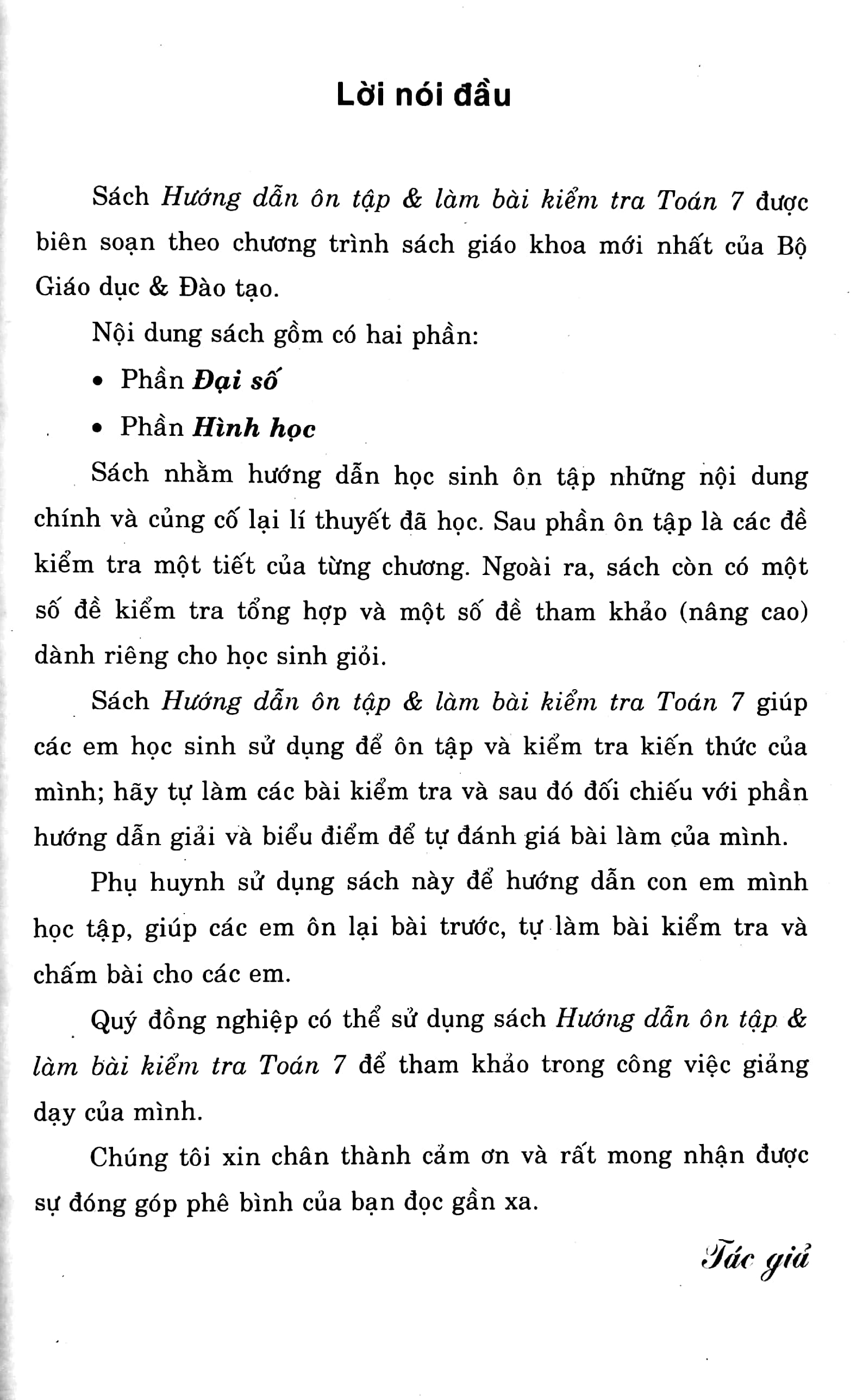 Tải sách Hướng Dẫn Ôn Tập & Làm Bài Kiểm Tra Toán 7 PDF đọc ebook online, epub online, nghe sách nói audio miễn phí.