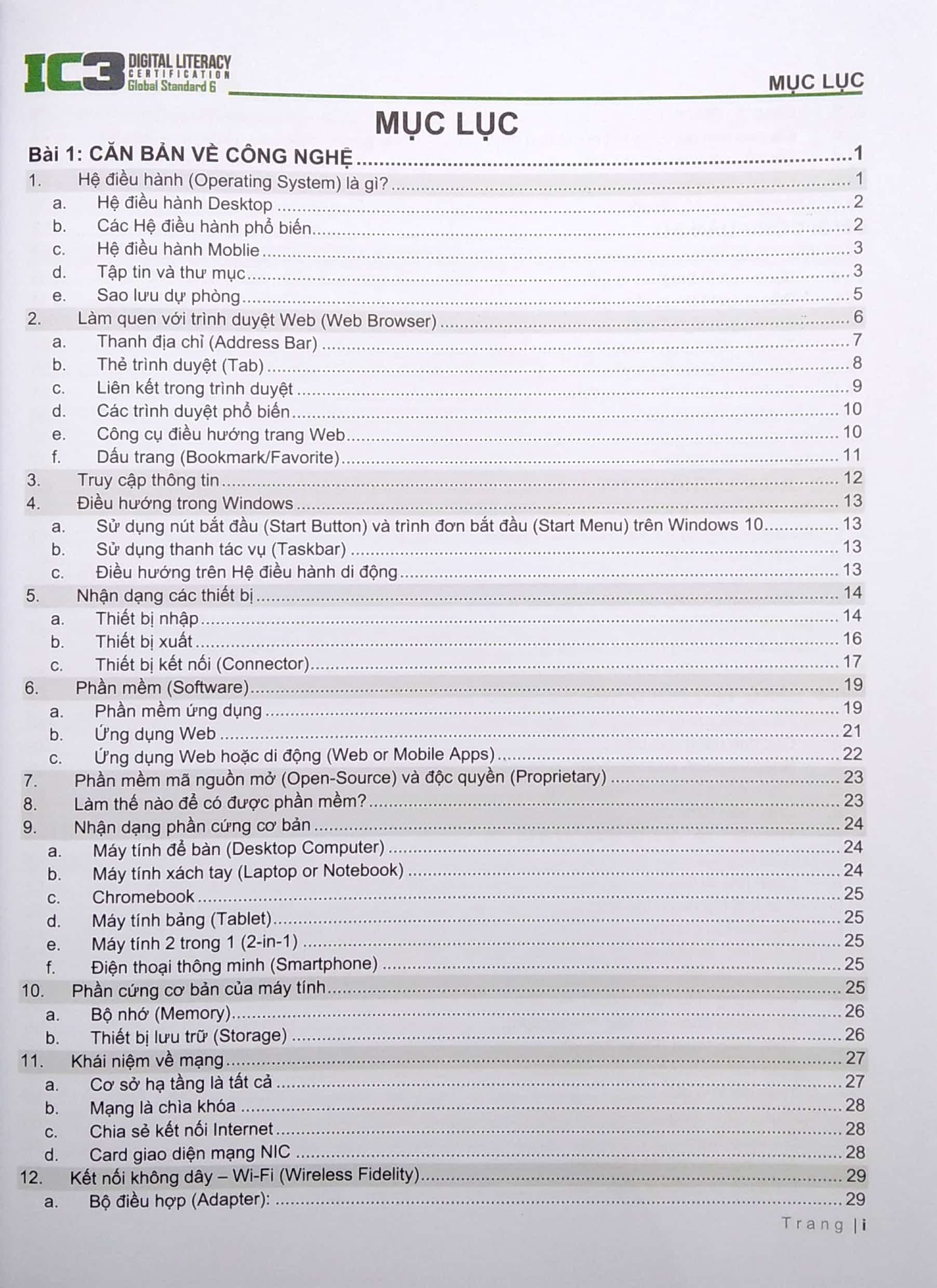 Tăng Cường Tin Học Quốc Tế - Dành Cho Lớp 6 - Ic3 Gs6 Level 1 PDF đọc ebook online, epub online, nghe sách nói audio miễn phí.