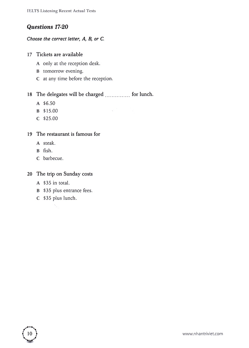 Ielts Listening Recent Actual Test PDF đọc ebook online, epub online, nghe sách nói audio miễn phí.
