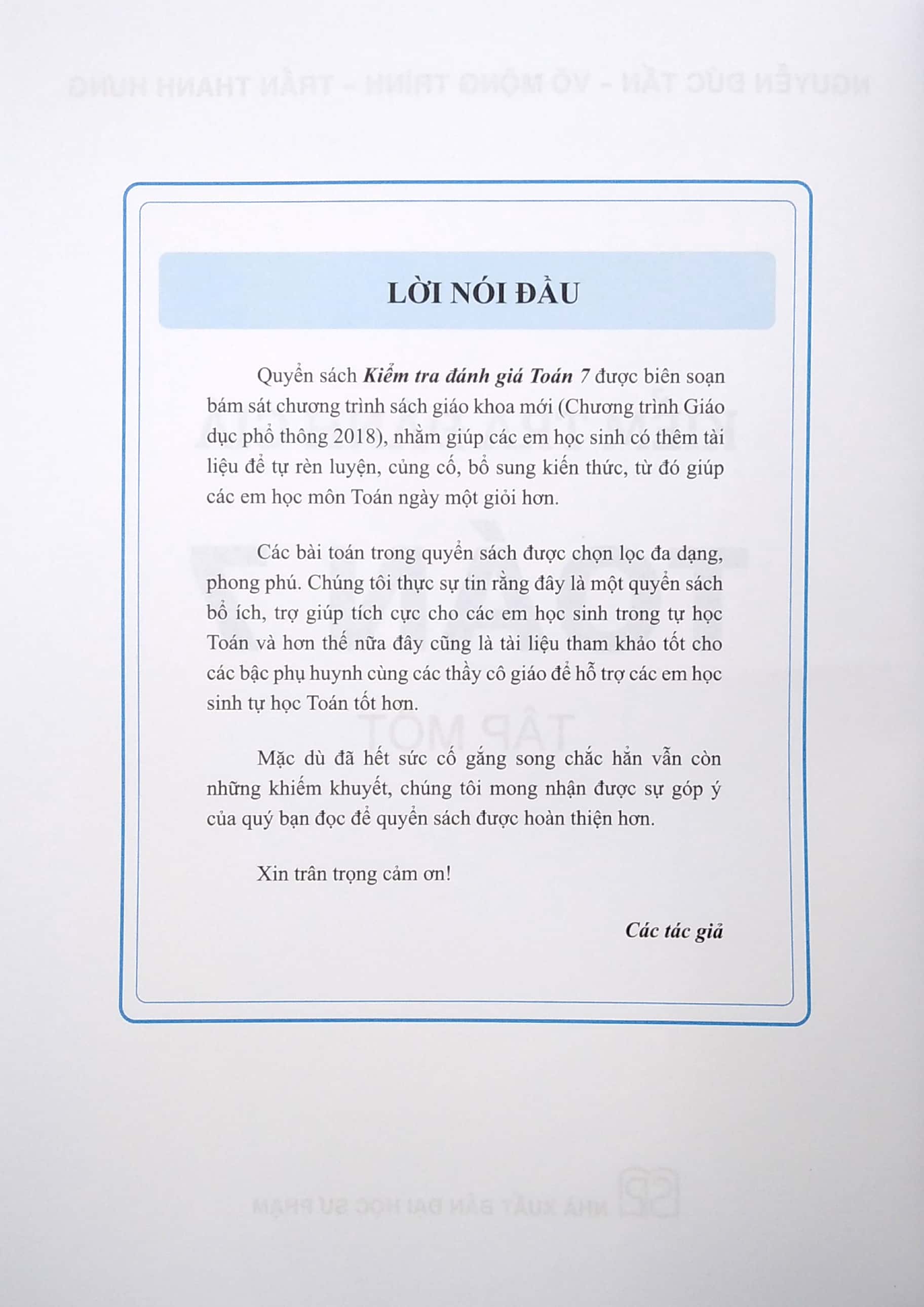 Kiểm Tra Đánh Giá Toán Lớp 7 - Tập Một (Biên Soạn Theo Chương Trình Giáo Dục Phổ Thông Mới) PDF đọc ebook online, epub online, nghe sách nói audio miễn phí.