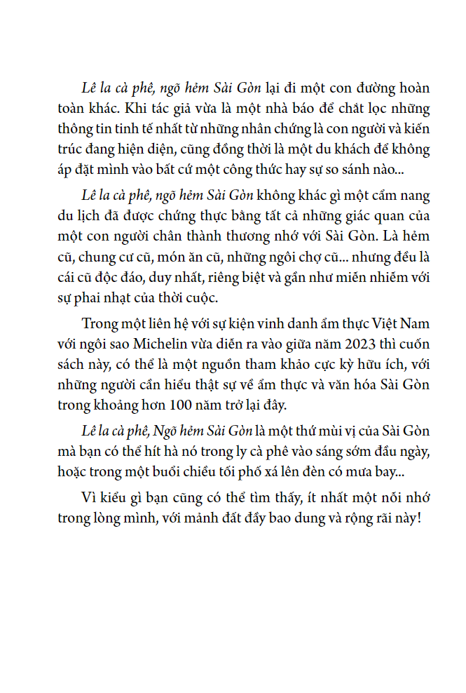 Lê La Cà Phê, Ngõ Hẻm Sài Gòn PDF đọc ebook online, epub online, nghe sách nói audio miễn phí.