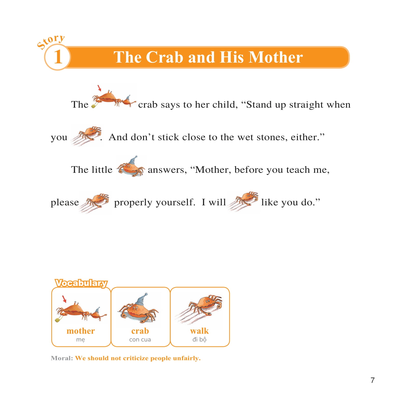 Bộ Learn English With Fables 1 - Học Tiếng Anh Qua Truyện Ngụ Ngôn - Tập 1 - The Crab And His Mother - Cua Mẹ Và Cua Con PDF Bộ Learn English With Fables 1 - Học Tiếng Anh Qua Truyện Ngụ Ngôn - Tập 1 - The Crab And His Mother - Cua Mẹ Và Cua Con PDF