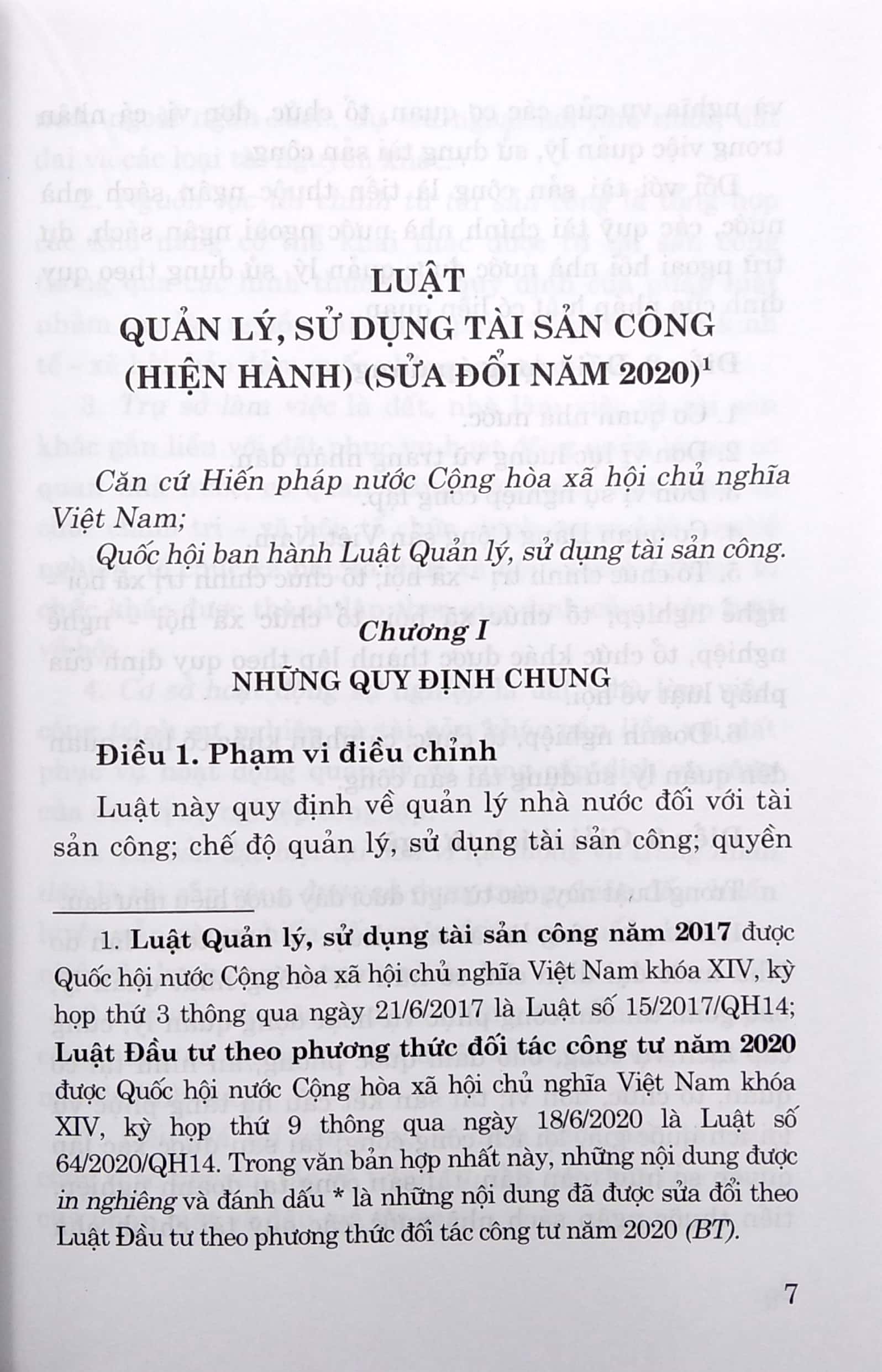 Luật Quản Lí, Sử Dụng Tài Sản Công (Hiện Hành) (Sửa Đổi Năm 2020) PDF đọc ebook online, epub online, nghe sách nói audio miễn phí.