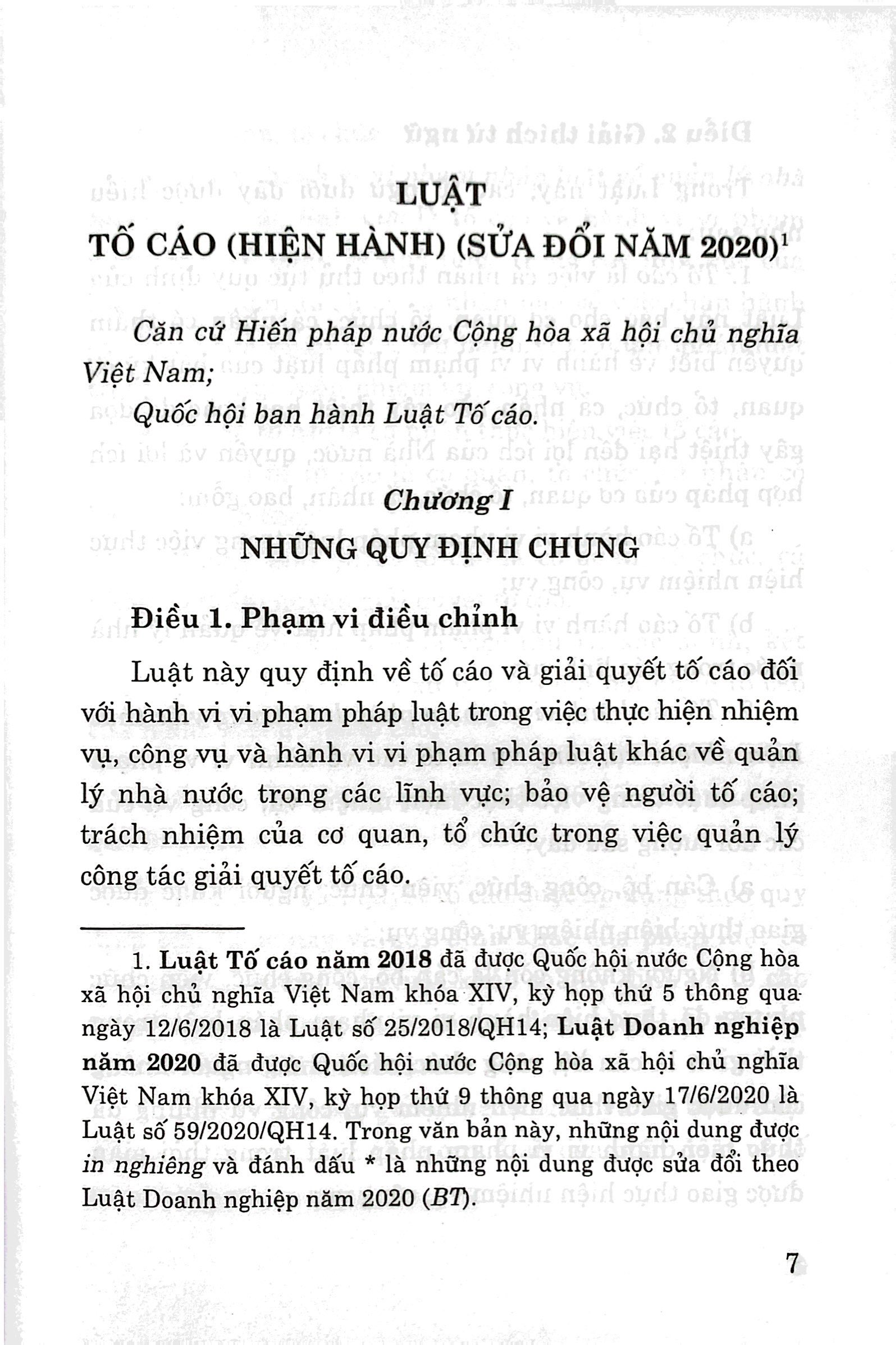 Luật Tố Cáo (Hiện Hành) (Sửa Đổi Năm 2020) PDF đọc ebook online, epub online, nghe sách nói audio miễn phí.