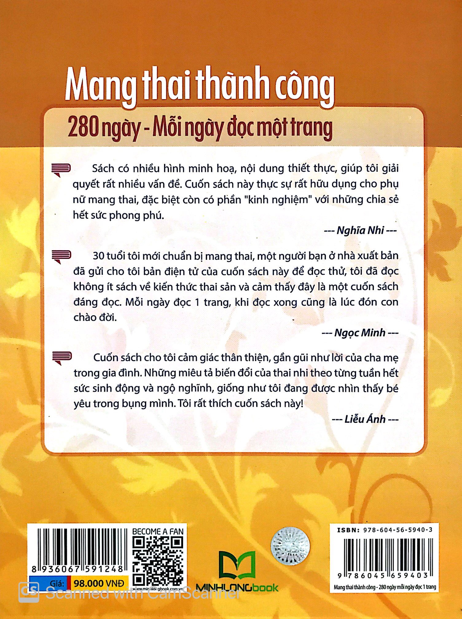 Mang Thai Thành Công 280 Ngày - Mỗi Ngày Đọc Một Trang PDF