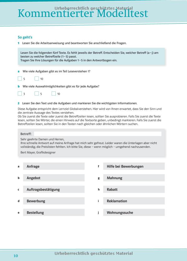 Mit erfolg zu telc deutsch b1 beruf bungsbuch audio cd