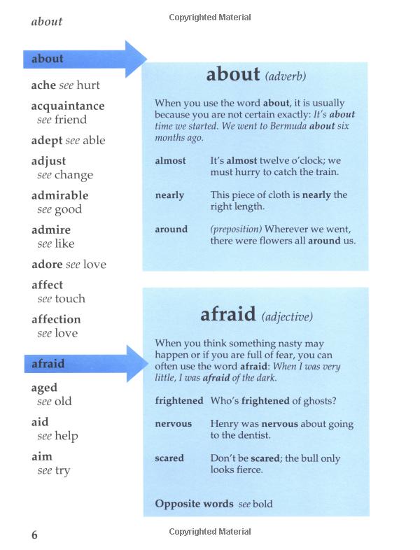 My First Thesaurus The Ideal AZ Thesaurus for Young Children