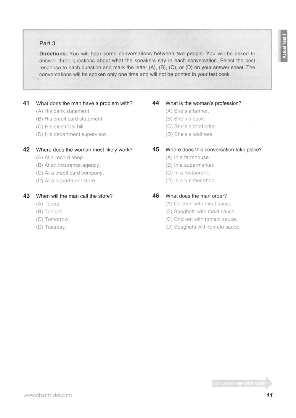 New TOEIC Actual Test Part 3,4 (Kèm CD) PDF - Tờ Khai Y Tế
