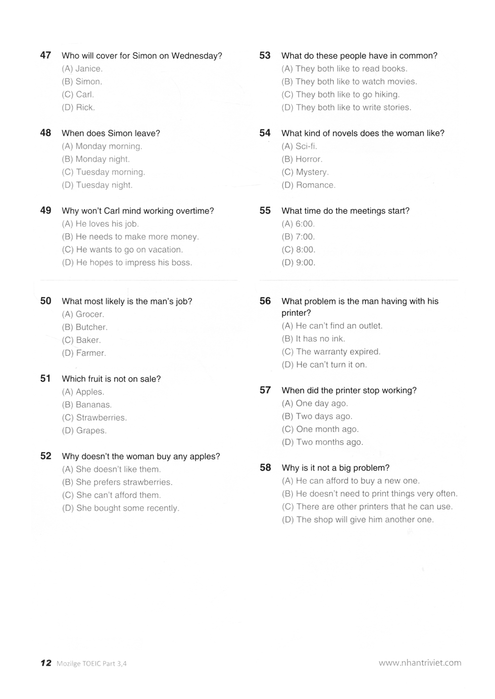 New TOEIC Actual Test Part 3,4 (Kèm CD) PDF - Tờ Khai Y Tế