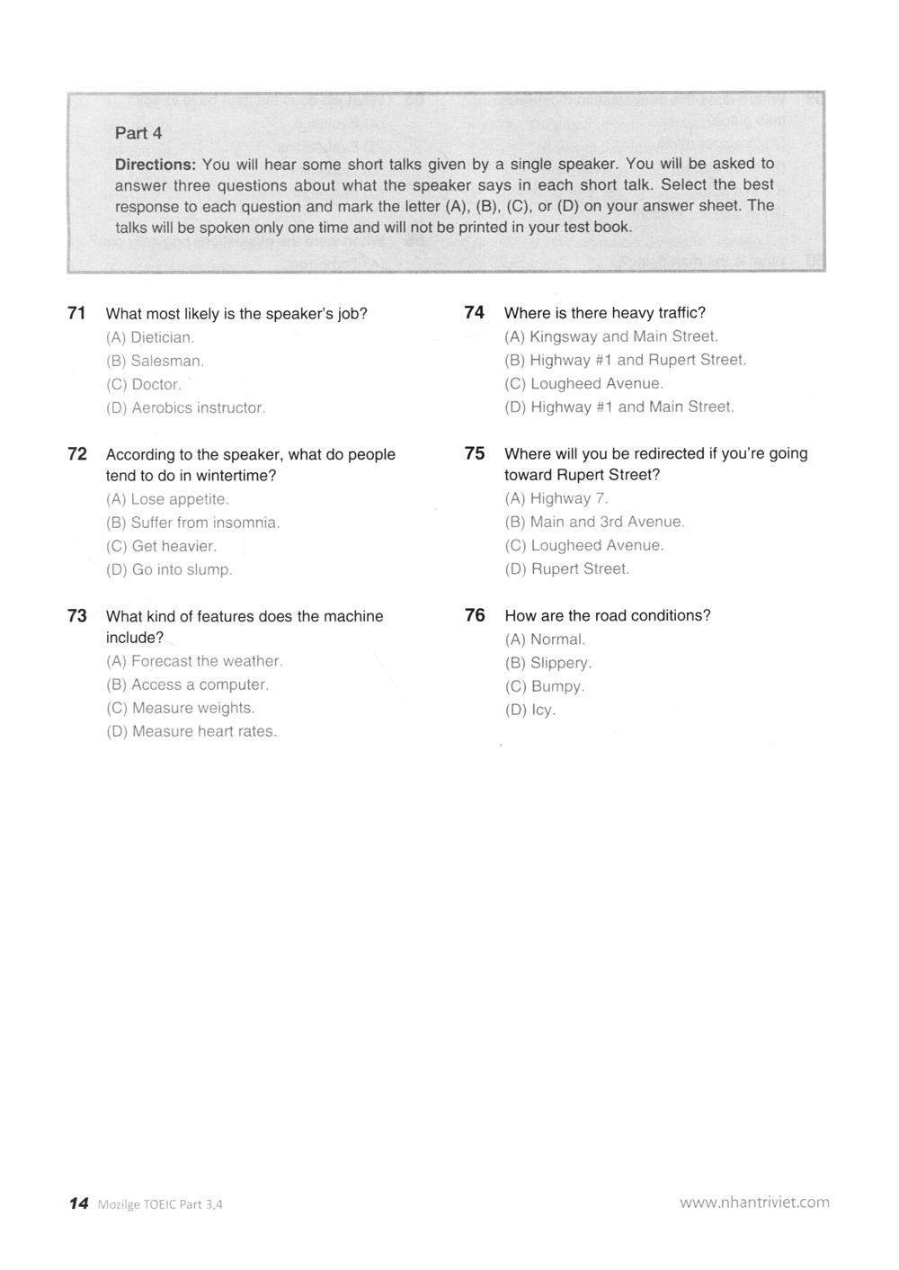 New TOEIC Actual Test Part 3,4 (Kèm CD) PDF - Tờ Khai Y Tế