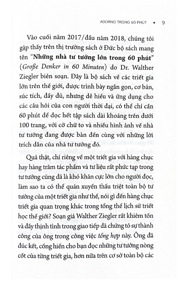 Những Nhà Tư Tưởng Lớn - Adorno Trong 60 Phút PDF Những Nhà Tư Tưởng Lớn - Adorno Trong 60 Phút PDF
