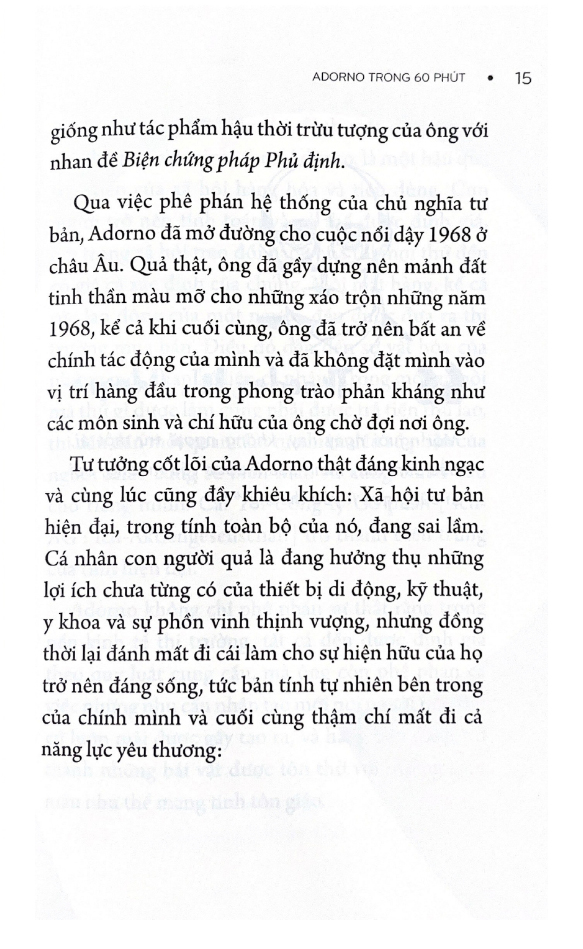 Những Nhà Tư Tưởng Lớn - Adorno Trong 60 Phút PDF Những Nhà Tư Tưởng Lớn - Adorno Trong 60 Phút PDF