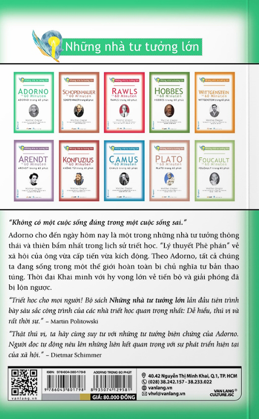 Những Nhà Tư Tưởng Lớn - Adorno Trong 60 Phút PDF Những Nhà Tư Tưởng Lớn - Adorno Trong 60 Phút PDF