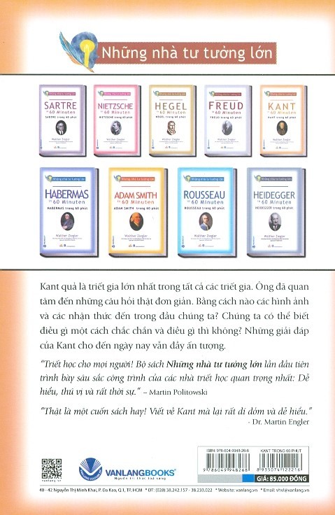 Tải sách Những Nhà Tư Tưởng Lớn - KANT Trong 60 Phút PDF đọc ebook online, epub online, nghe sách nói audio miễn phí.
