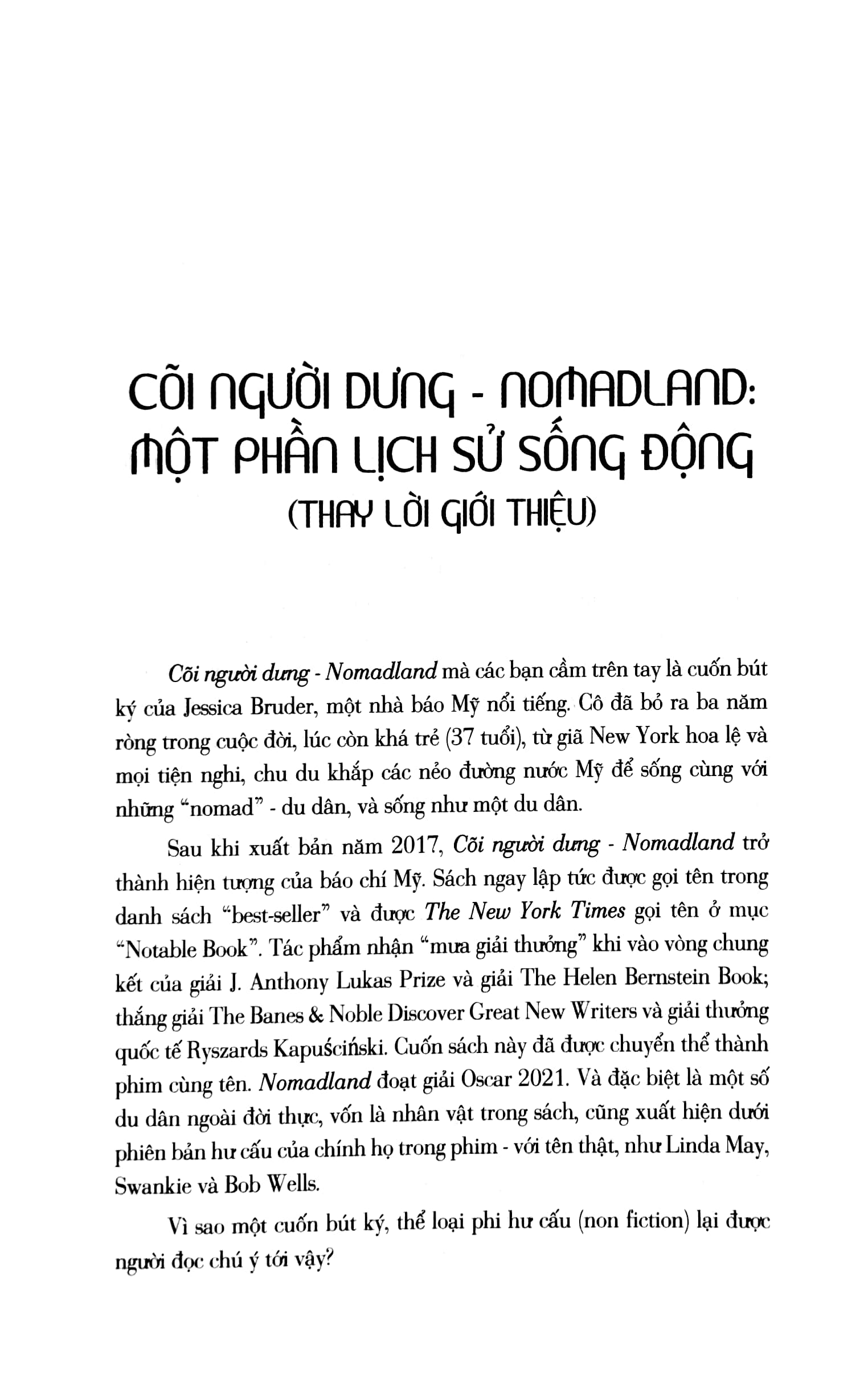 Nomadland - Cõi người dưng - Đời Du Dân Mỹ Thế Kỷ 21 PDF Nomadland - Cõi người dưng - Đời Du Dân Mỹ Thế Kỷ 21 PDF