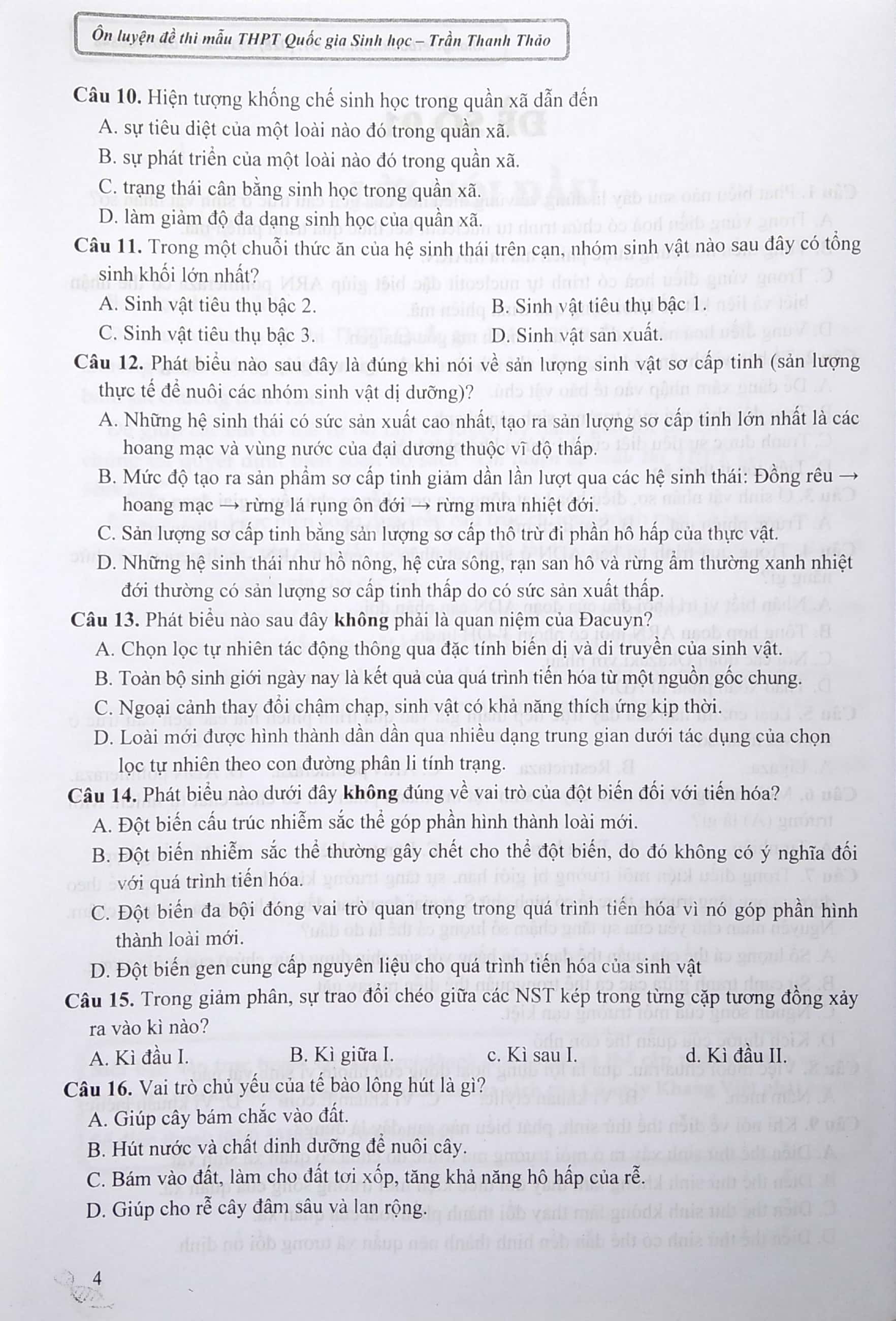 Ôn Luyện Đề Thi Mẫu THPT Quốc Gia 2019 - Môn Sinh Học PDF đọc ebook online, epub online, nghe sách nói audio miễn phí.