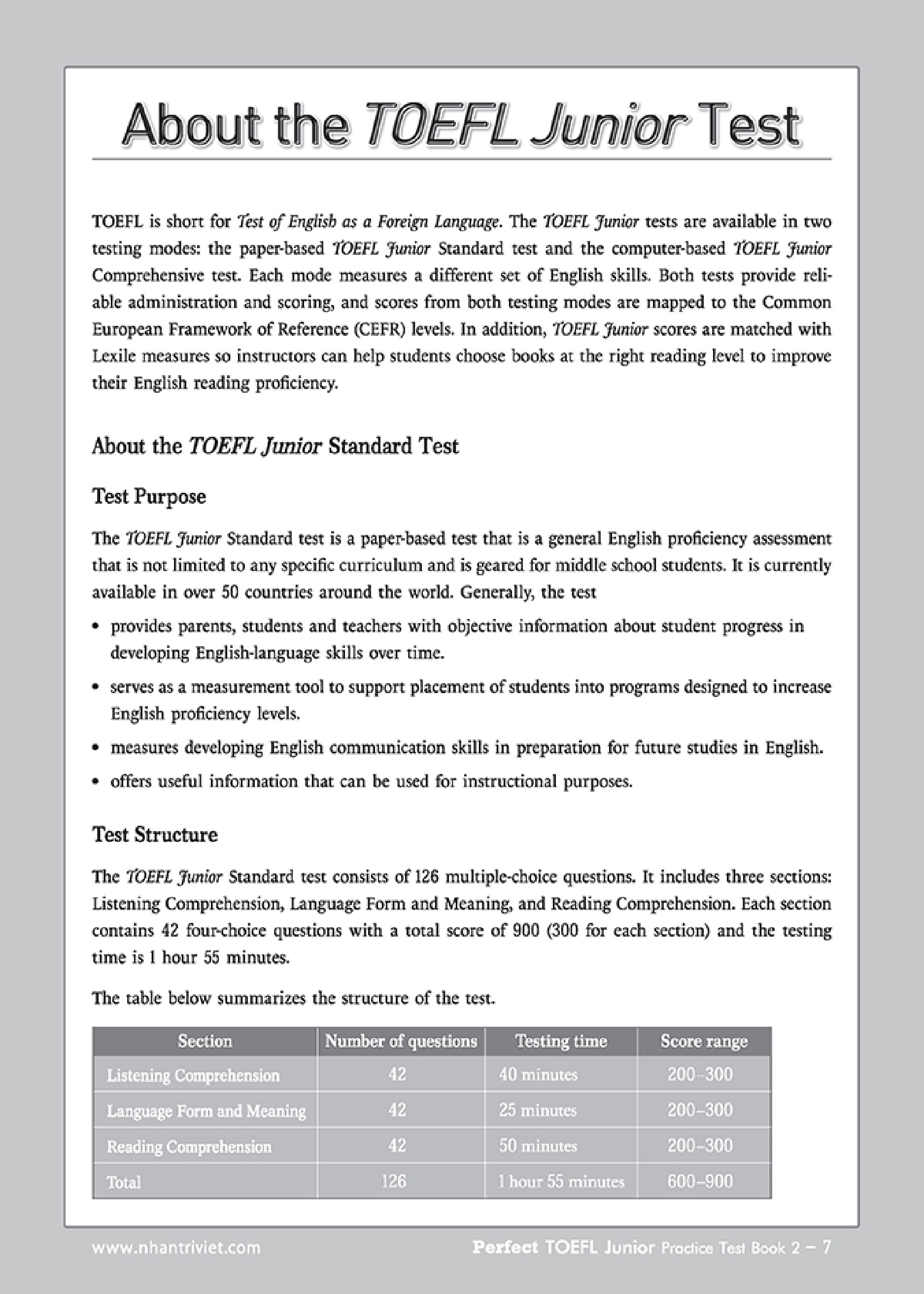 S ch Perfect TOEFL Junior Practice Test Book 2 CD FAHASA COM
