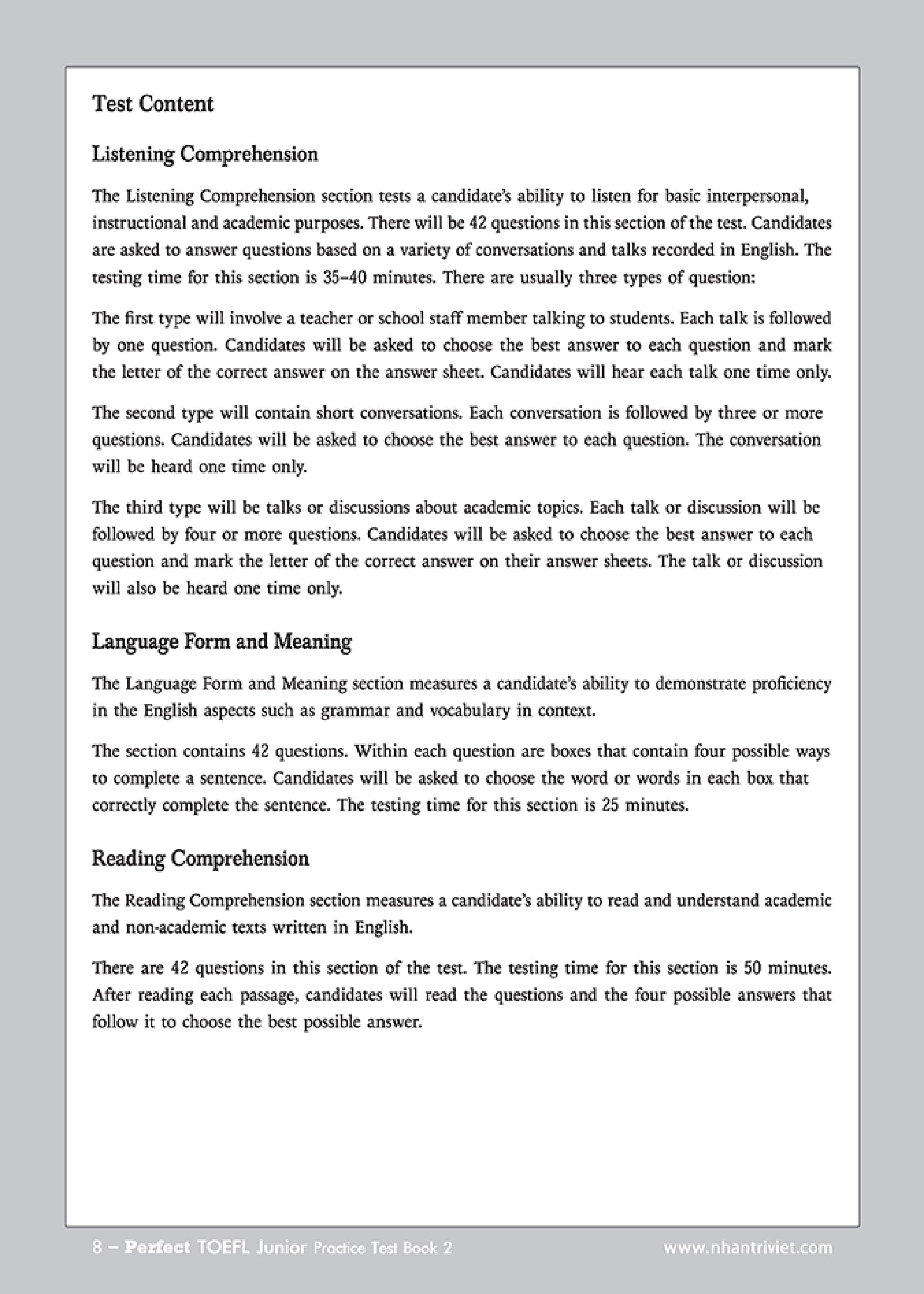 Bộ Perfect TOEFL Junior Practice Test - Book 2 CD PDF Bộ Perfect TOEFL Junior Practice Test - Book 2 CD PDF