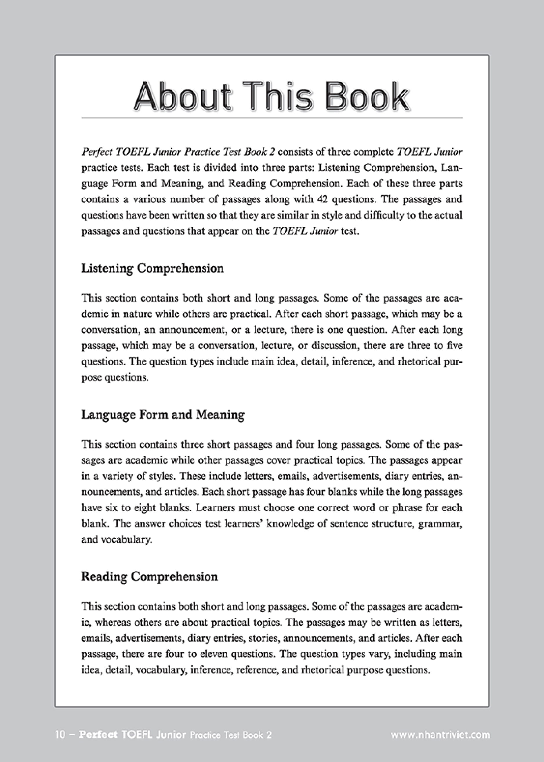 Bộ Perfect TOEFL Junior Practice Test - Book 2 CD PDF Bộ Perfect TOEFL Junior Practice Test - Book 2 CD PDF