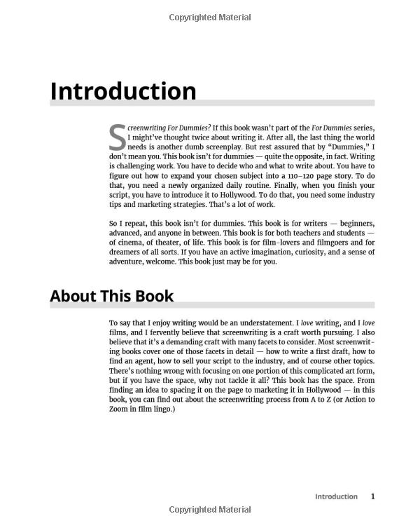 Screenwriting For Dummies 3rd Edition