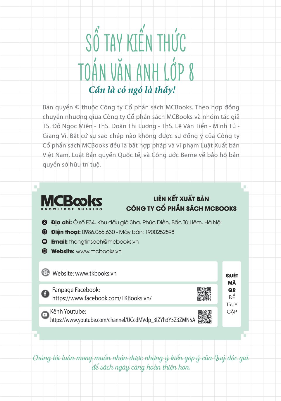 Tải sách Sổ Tay Kiến Thức Toán Văn Anh Lớp 8 PDF đọc ebook online, epub online, nghe sách nói audio miễn phí.