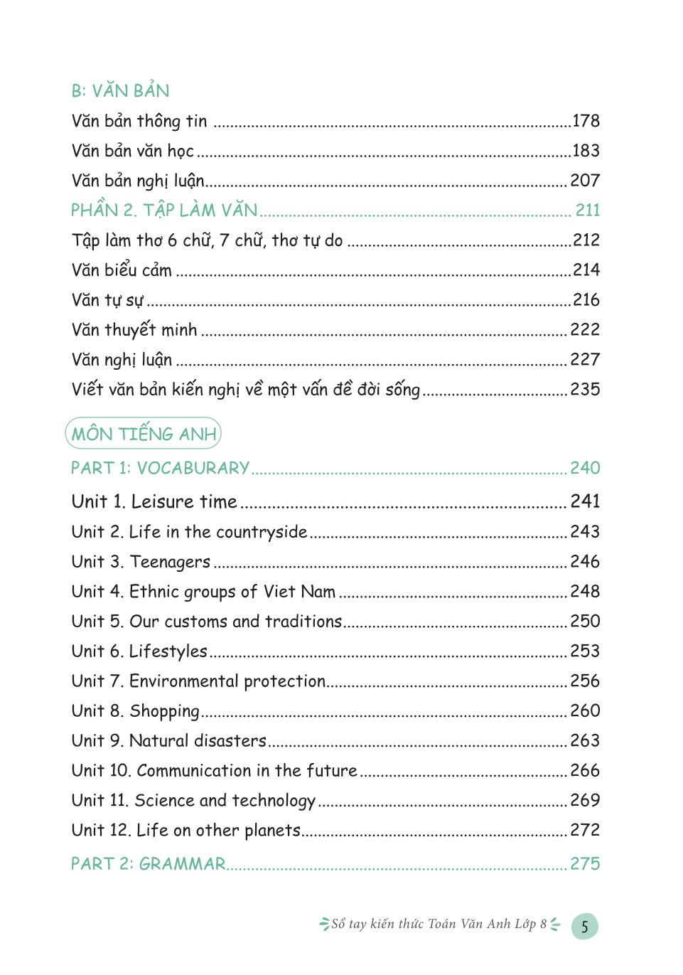 Tải sách Sổ Tay Kiến Thức Toán Văn Anh Lớp 8 PDF đọc ebook online, epub online, nghe sách nói audio miễn phí.