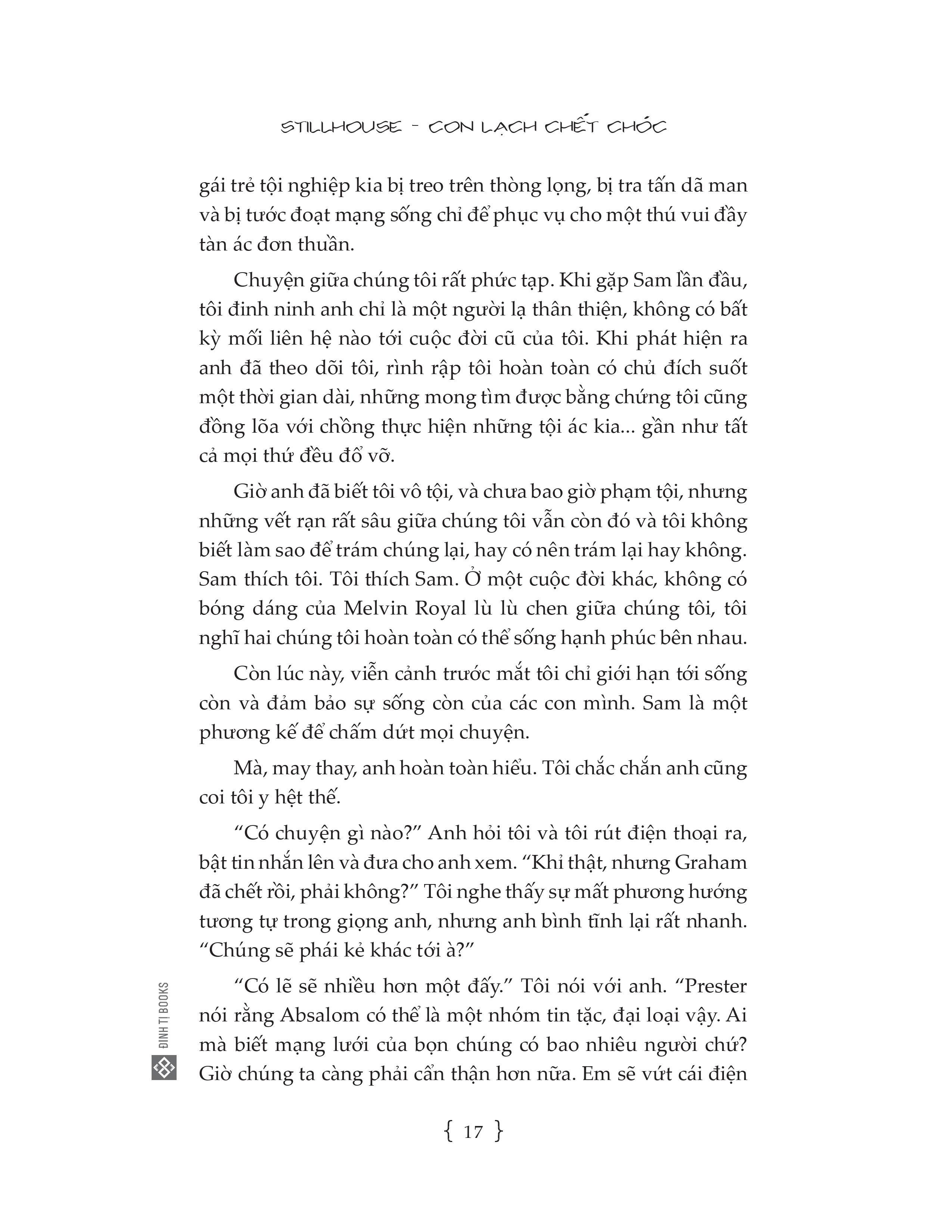 Stillhouse - Con Lạch Chết Chóc PDF đọc ebook online, epub online, nghe sách nói audio miễn phí. Stillhouse - Con Lạch Chết Chóc PDF đọc ebook online, epub online, nghe sách nói audio miễn phí.