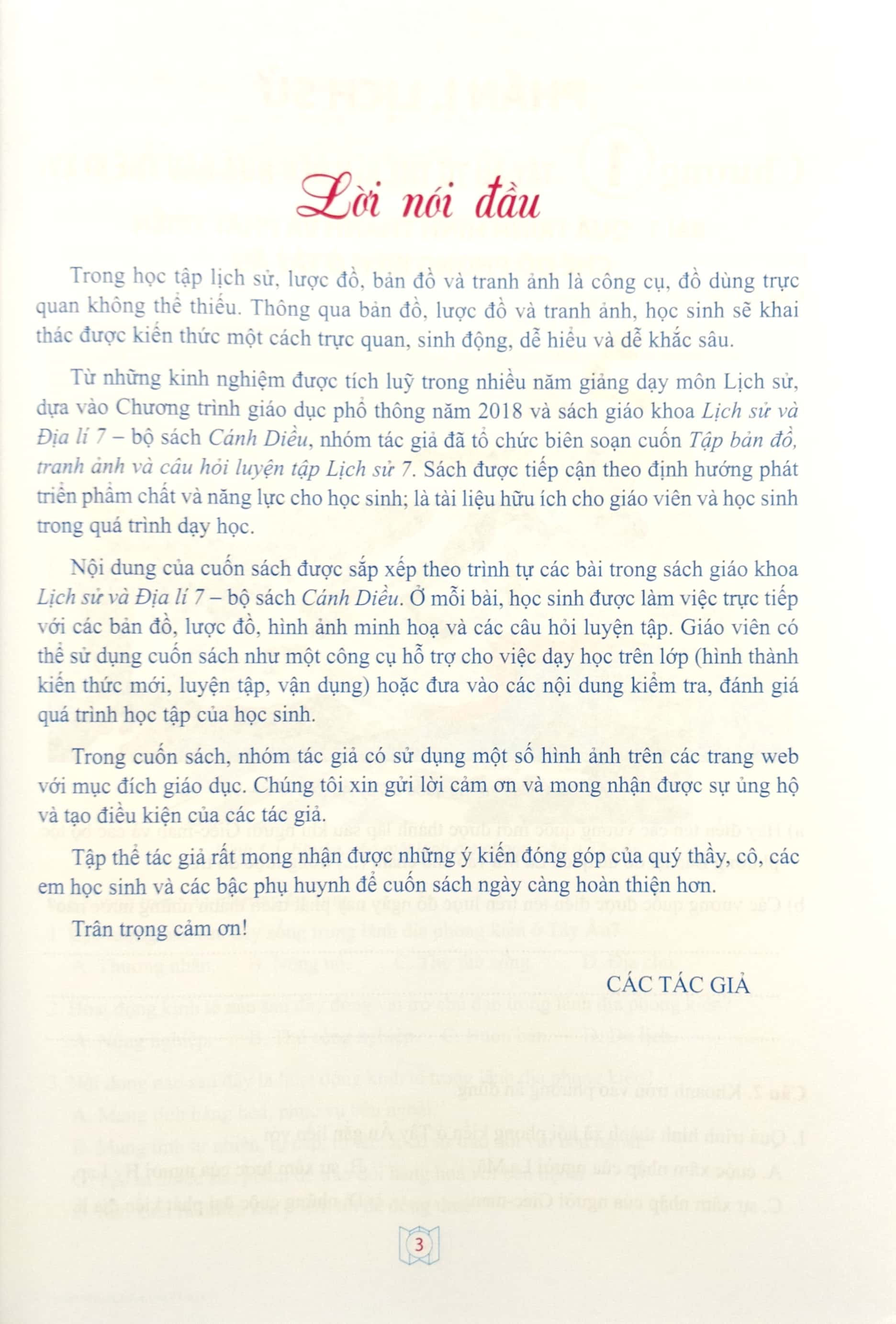 Tải sách Tập Bản Đồ, Tranh Ảnh Và Câu Hỏi Luyện Tập Lịch Sử 7 (Cánh Diều) PDF đọc ebook online, epub online, nghe sách nói audio miễn phí.