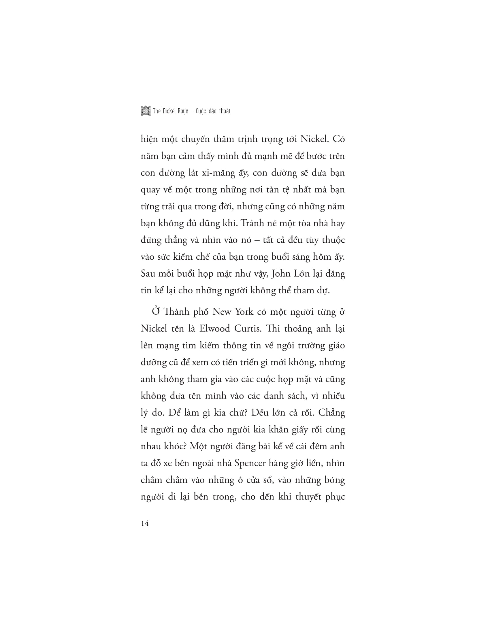The Nickel Boys Cuộc Đào Thoát PDF Tờ Khai Y