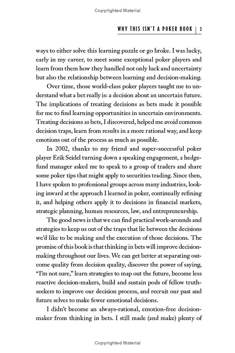 Thinking In Bets PDF đọc ebook online, epub online, nghe sách nói audio miễn phí. Thinking In Bets PDF đọc ebook online, epub online, nghe sách nói audio miễn phí.