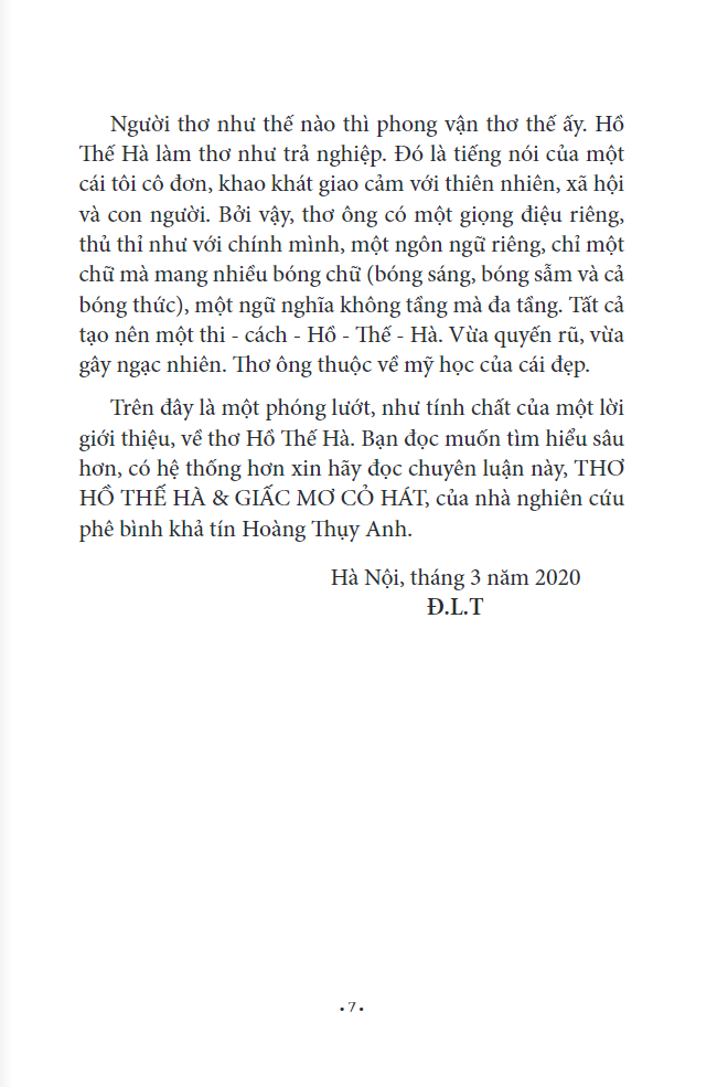 Tải sách Thơ Hồ Thế Hà & Giấc Mơ Cỏ Hát - Chuyên Luận PDF đọc ebook online, epub online, nghe sách nói audio miễn phí.