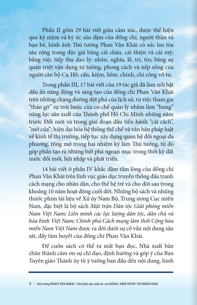 Thủ Tướng Phan Văn Khải - Nhà Lãnh Đạo Xuất Sắc Của Đảng, Nhà Nước Và Nhân Dân PDF đọc ebook online, epub online, nghe sách nói audio miễn phí. Tải sách Thủ Tướng Phan Văn Khải - Nhà Lãnh Đạo Xuất Sắc Của Đảng, Nhà Nước Và Nhân Dân PDF đọc ebook online, epub online, nghe sách nói audio miễn phí.