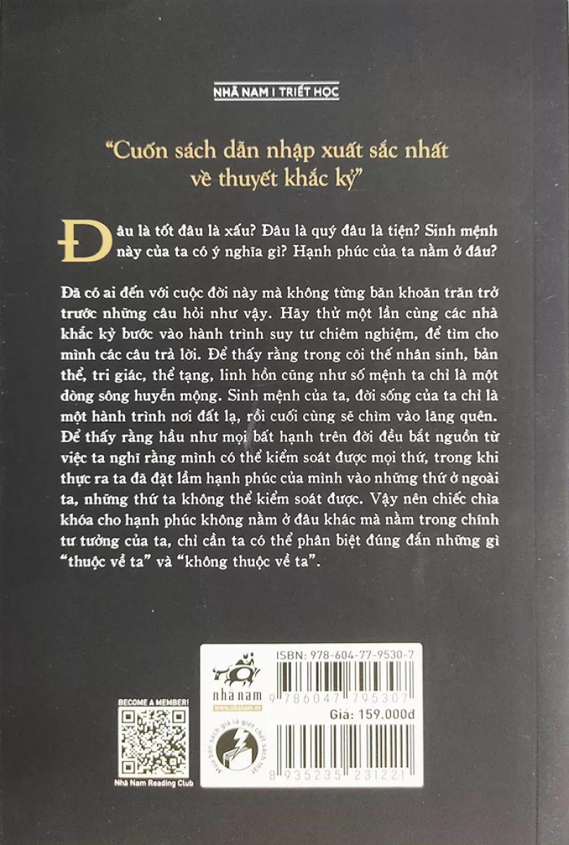 Thuyết Khắc Kỷ PDF đọc ebook online, epub online, nghe sách nói audio miễn phí. Tải sách Thuyết Khắc Kỷ PDF đọc ebook online, epub online, nghe sách nói audio miễn phí.