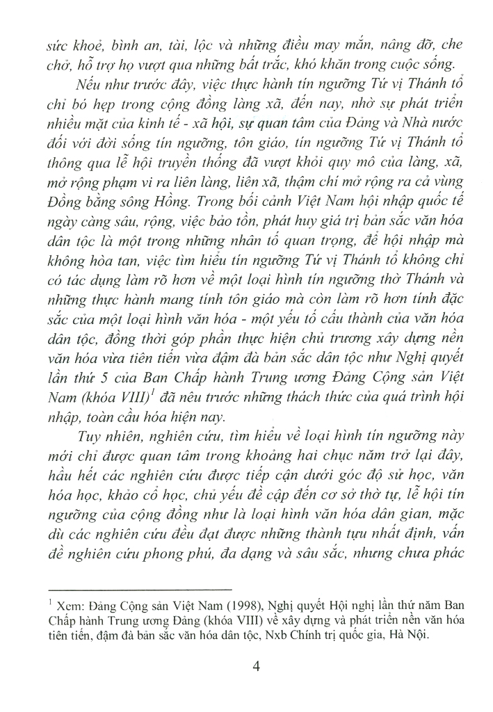 Tín Ngưỡng Thờ Tứ Vị Thánh Tổ Ở Vùng Đồng Bằng Sông Hồng PDF Tín Ngưỡng Thờ Tứ Vị Thánh Tổ Ở Vùng Đồng Bằng Sông Hồng PDF