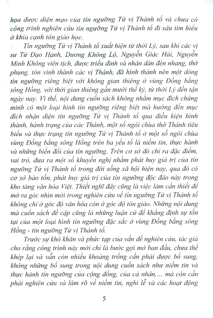 Tín Ngưỡng Thờ Tứ Vị Thánh Tổ Ở Vùng Đồng Bằng Sông Hồng PDF Tín Ngưỡng Thờ Tứ Vị Thánh Tổ Ở Vùng Đồng Bằng Sông Hồng PDF