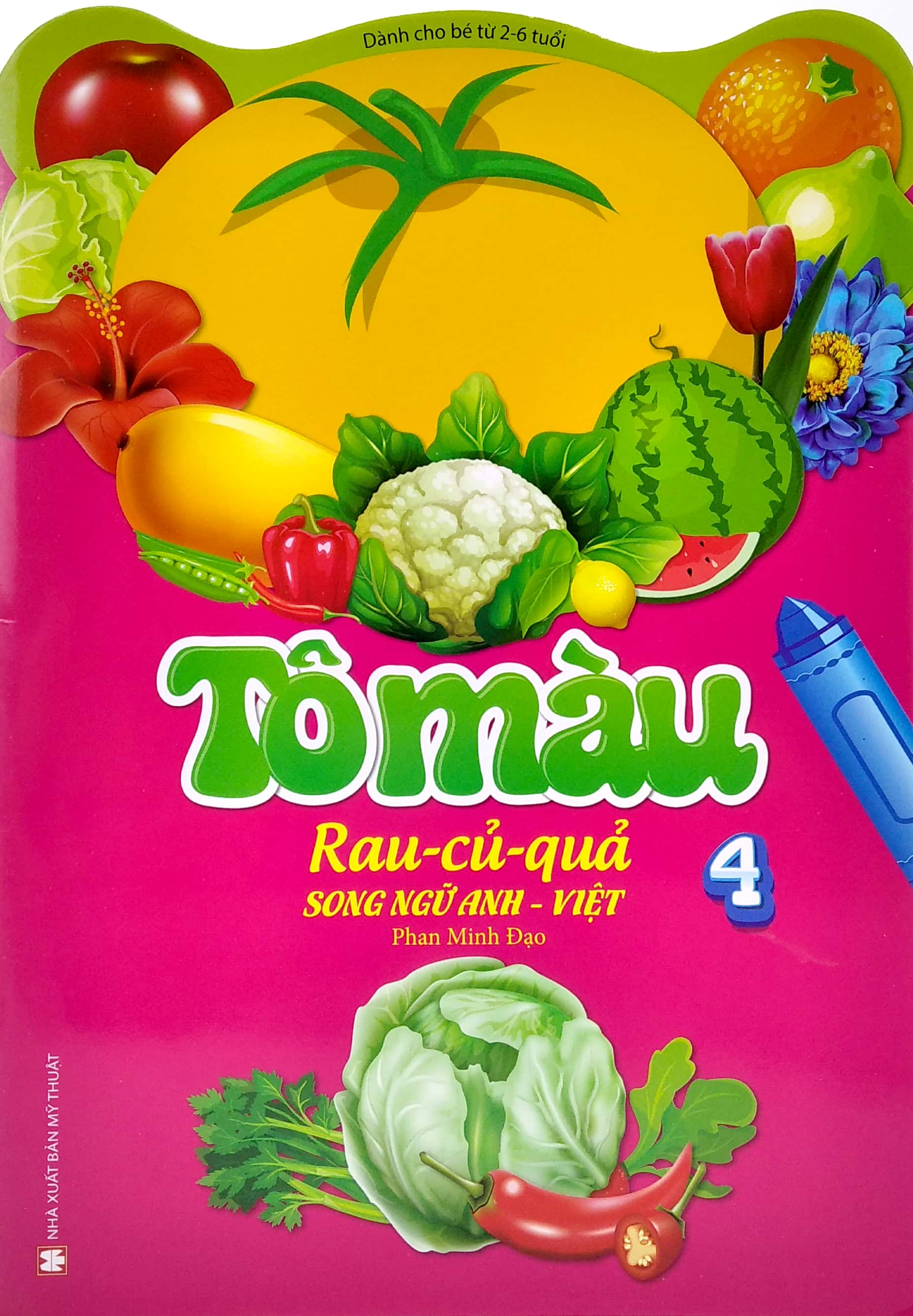 Sách Tô Màu Rau - Củ - Quả Song Ngữ Anh - Việt - Tập 4 - FAHASA.COM