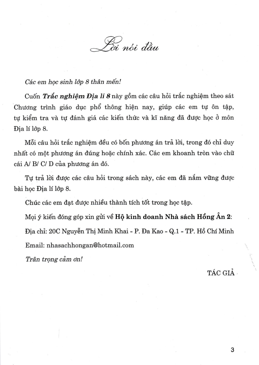 Trắc Nghiệm Địa Lí 8 (Dùng Chung Cho Các Bộ SGK Hiện Hành) PDF đọc ebook online, epub online, nghe sách nói audio miễn phí.